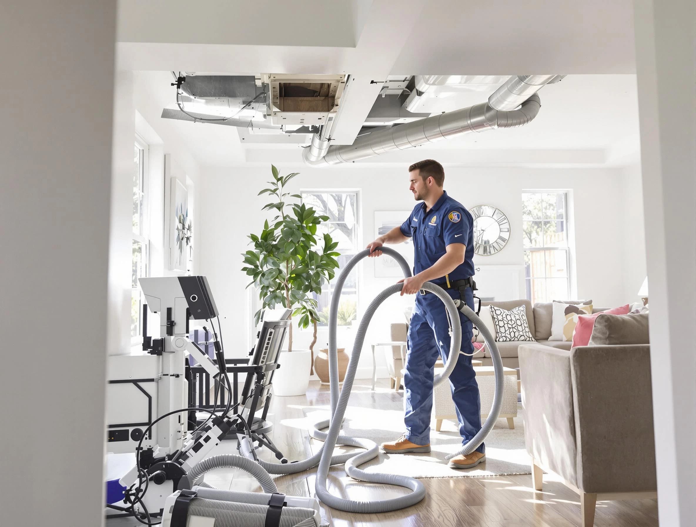Anaheim Air Duct Cleaning technician performing thorough AC duct cleaning for enhanced cooling efficiency in Anaheim