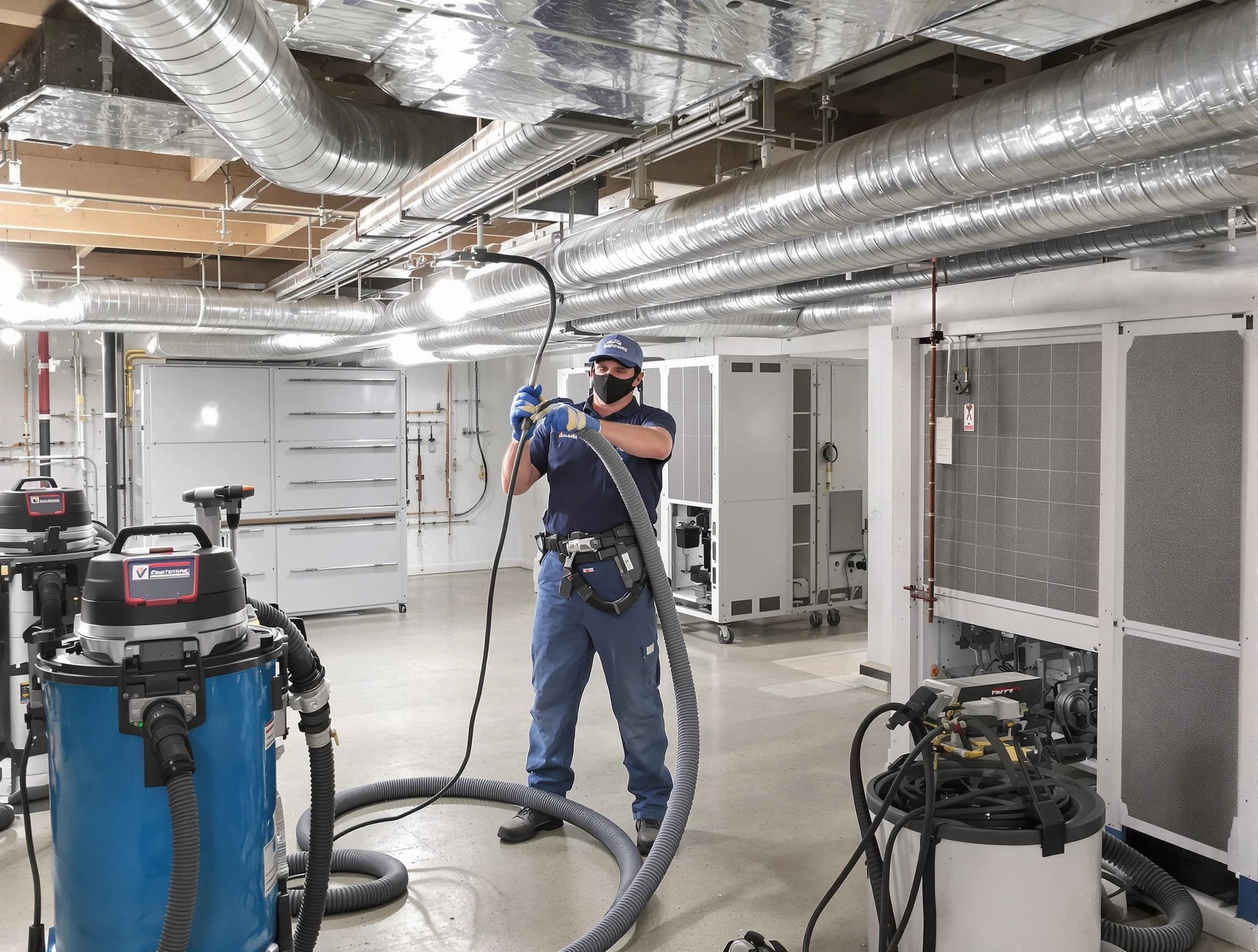 Anaheim Air Duct Cleaning specialist performing thorough central air duct cleaning for improved system efficiency in Anaheim