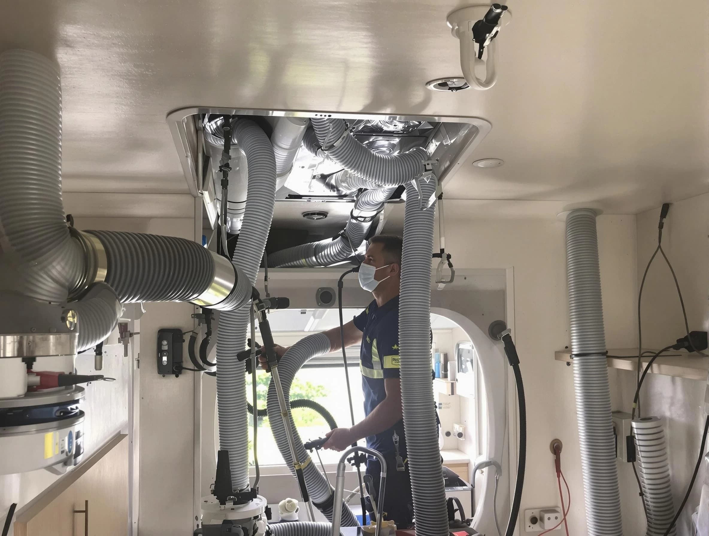 Anaheim Air Duct Cleaning specialist performing precise mobile home duct cleaning in Anaheim