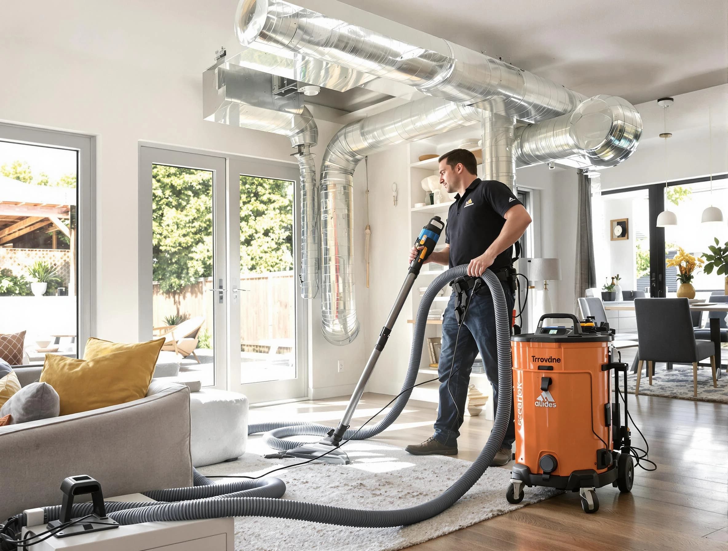 Anaheim Air Duct Cleaning specialist performing thorough residential duct cleaning using advanced equipment in Anaheim