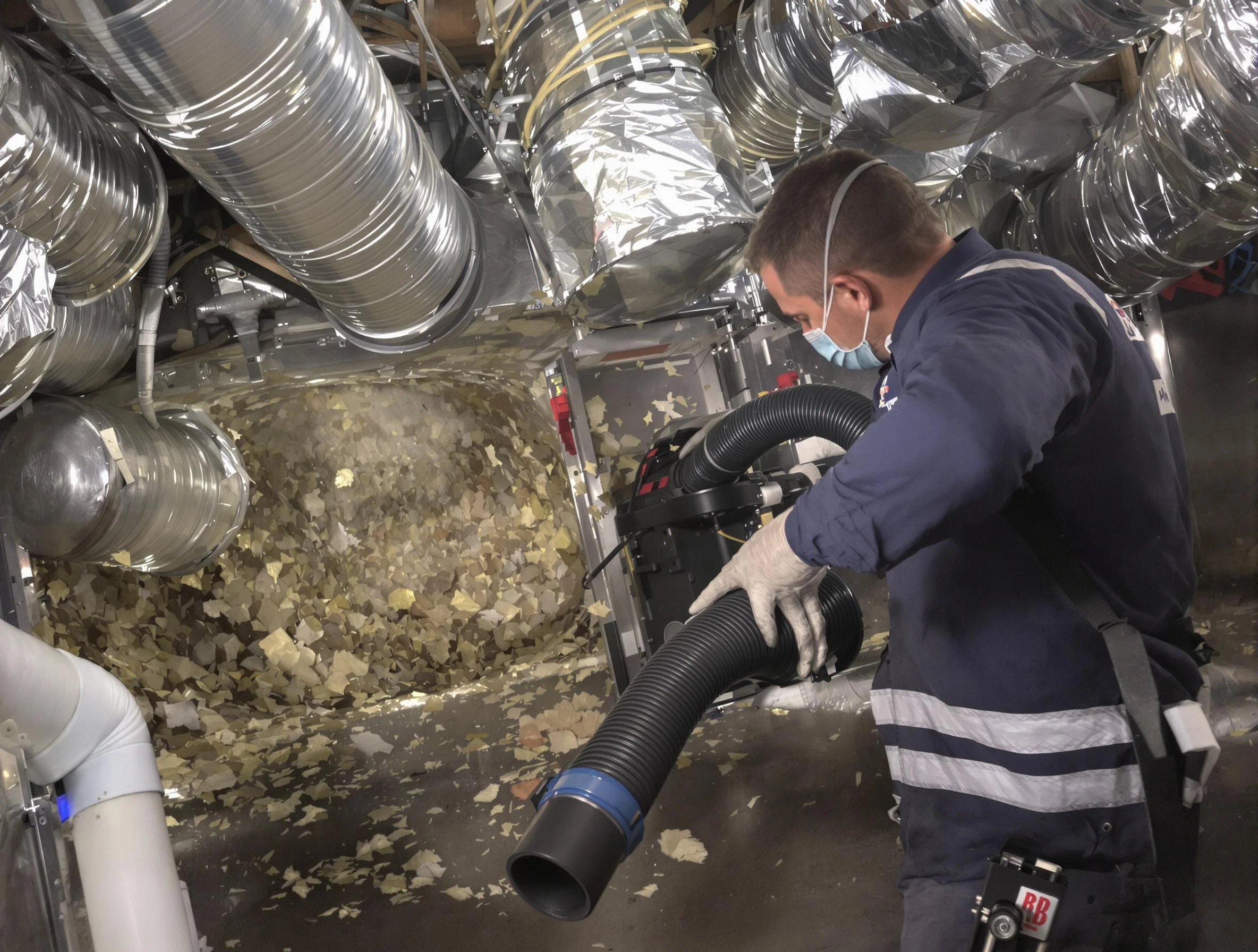 Anaheim Air Duct Cleaning specialist operating negative pressure cleaning equipment for thorough duct maintenance in Anaheim